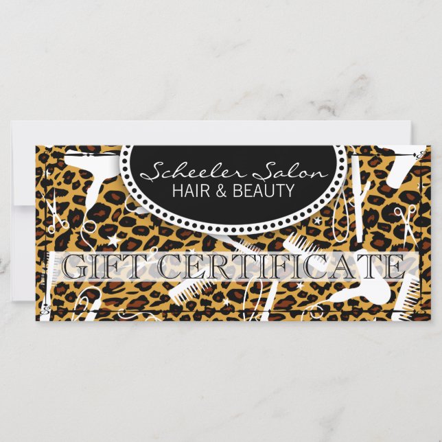Leopard Print Hair & Beauty Gift Certificate (Framsida)