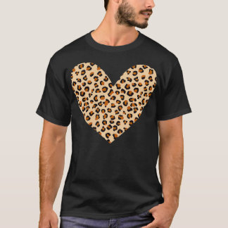 Leopard Print Heart Cheetah Pattern Valentine's D T Shirt