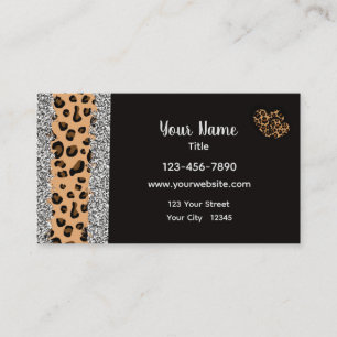 Leopard Print Heart Visitkort