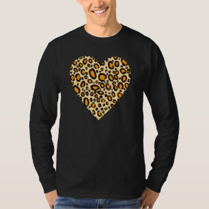 Leopard Print Heart Women Girls Valentine Day Cu T Shirt