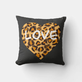 Leopard print | hjärtdesign | Kärlek T-Shirt Kudde