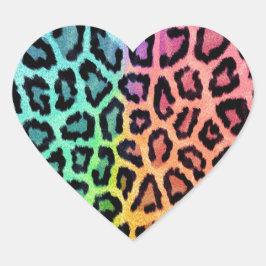 Leopard Print Hjärtformat Klistermärke