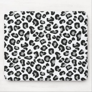 Leopard Print in Black and White with Grått Musmatta