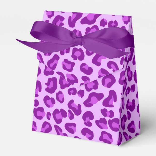 Leopard Print in Deep Lila and Lavender Presentaskar (Framsidan Sidan)