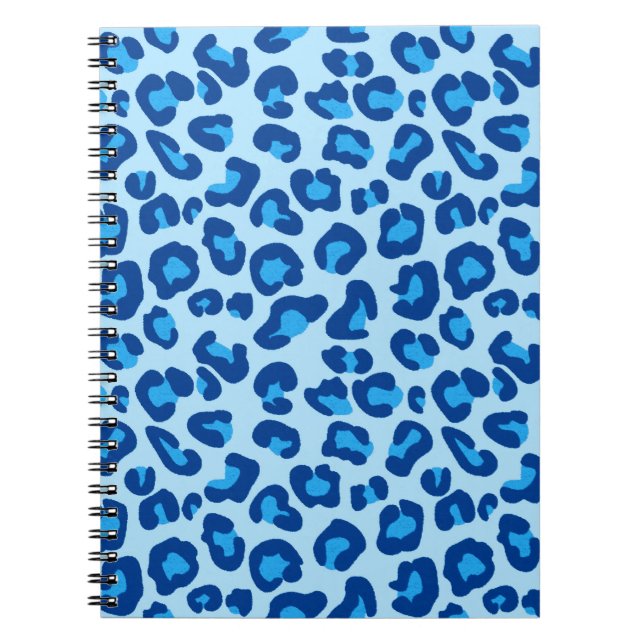 Leopard Print in Light Chambray to Mörk Denim Blue Anteckningsbok (Framsidan)