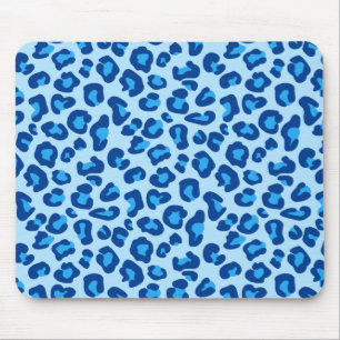 Leopard Print in Light Chambray to Mörk Denim Blue Musmatta