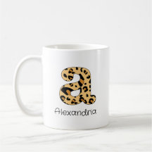 Leopard Print Initial a Lowercase och Namn