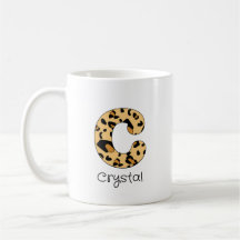 Leopard Print Initial Lowercase c och Namn