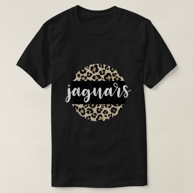 Leopard Print Jaguars Team Mascot School Spirit Ga T Shirt (Design framsida)