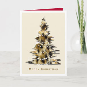 Leopard Print Julgran Helgdag Card Helgkort