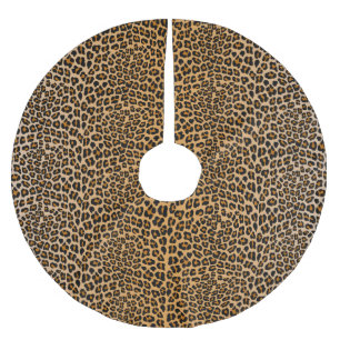 Leopard print julgransmatta borstad polyester