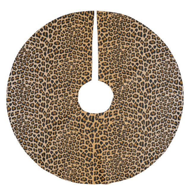 Leopard print julgransmatta borstad polyester (Framsidan)