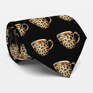 Leopard Print Kaffekopp Halsduk Slips