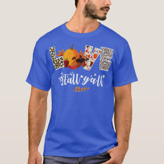 Leopard Print Kärlek Fall Yall T Shirt