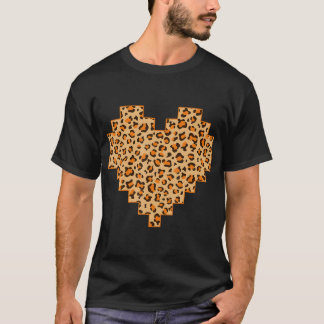 Leopard Print Kärlek Heart Gift Coola Leopard Gift T Shirt