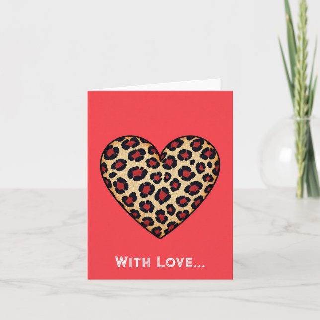 Leopard Print Kärlek Helgkort (Framsida)