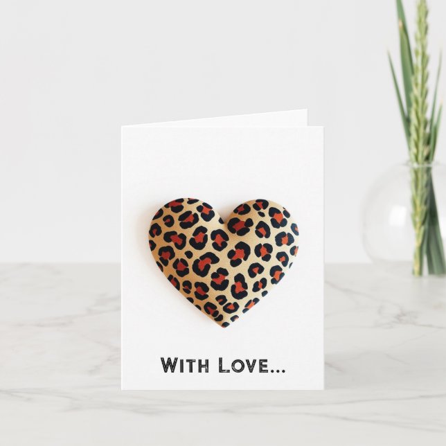 Leopard Print Kärlek Helgkort (Framsida)