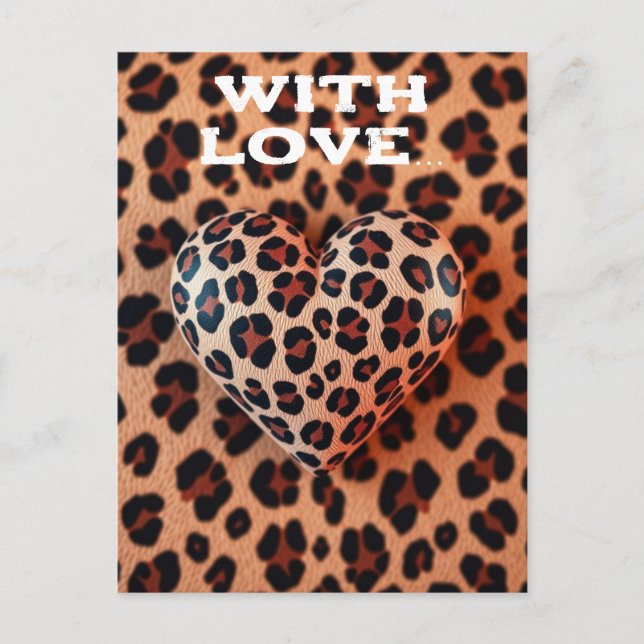 Leopard Print Kärlek Vykort (Framsida)