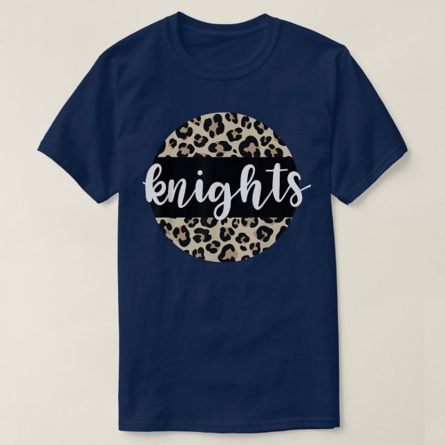 Leopard Print Knights Team Mascot School Spirit Ga T Shirt (Design framsida)