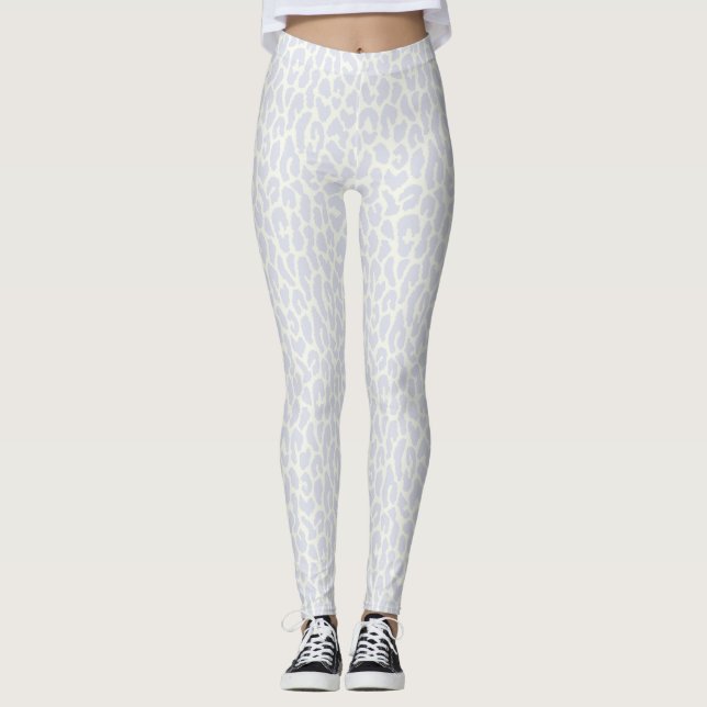 Leopard Print Leggings i Snö (Framsida)