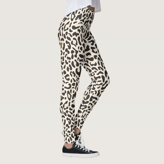 Leopard Print Leggings Ljusa rosa och Black (Höger)