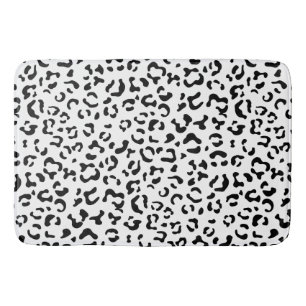 Leopard Print, leopard Spots, Black and White Badrumsmatta