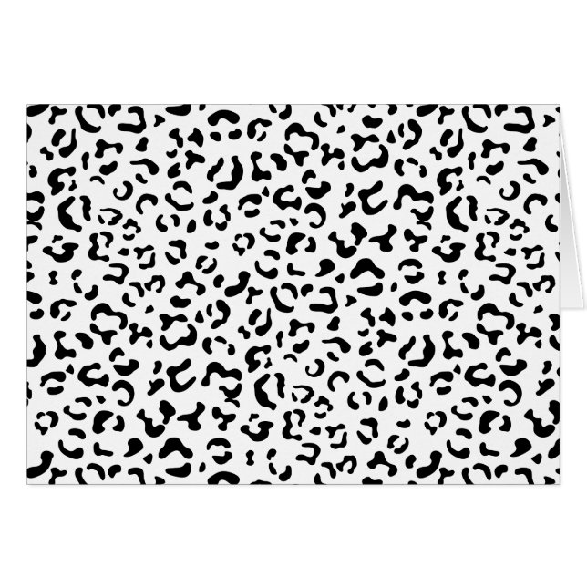 Leopard Print, leopard Spots, Black and White Hälsningskort (Framsidan Horizontal)