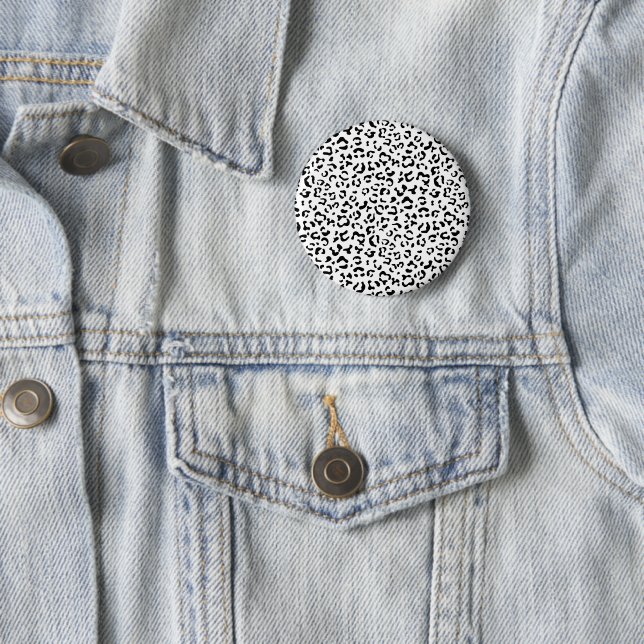 Leopard Print, leopard Spots, Black and White Knapp (In Situ)