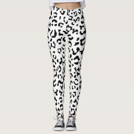 Leopard Print, leopard Spots, Black and White Leggings