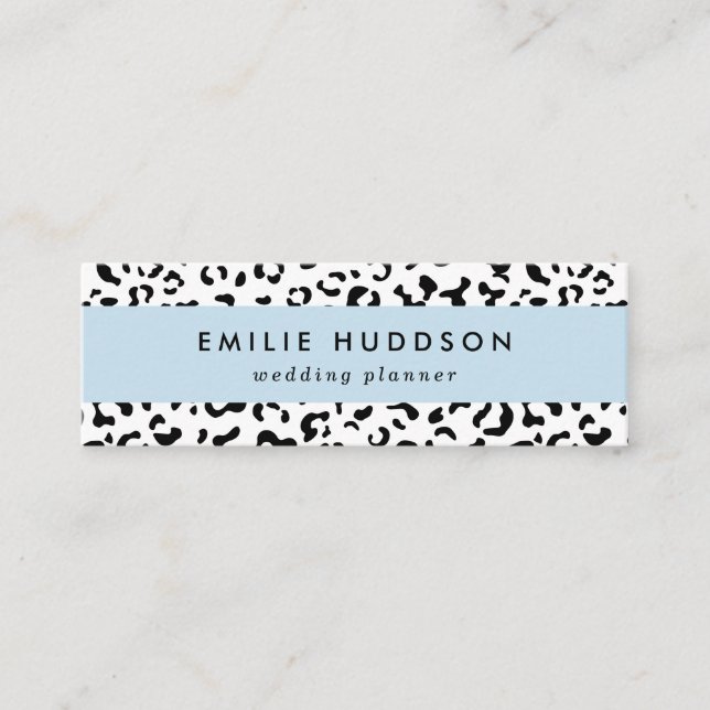 Leopard Print, leopard Spots, Black and White Mini Visitkort (Framsida)