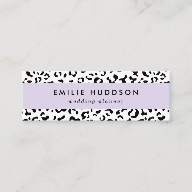 Leopard Print, leopard Spots, Black and White Mini Visitkort (Framsida)