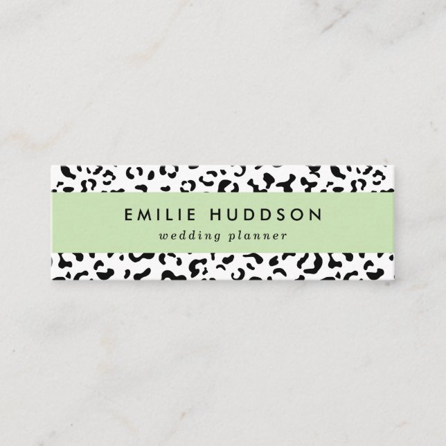 Leopard Print, leopard Spots, Black and White Mini Visitkort (Framsida)