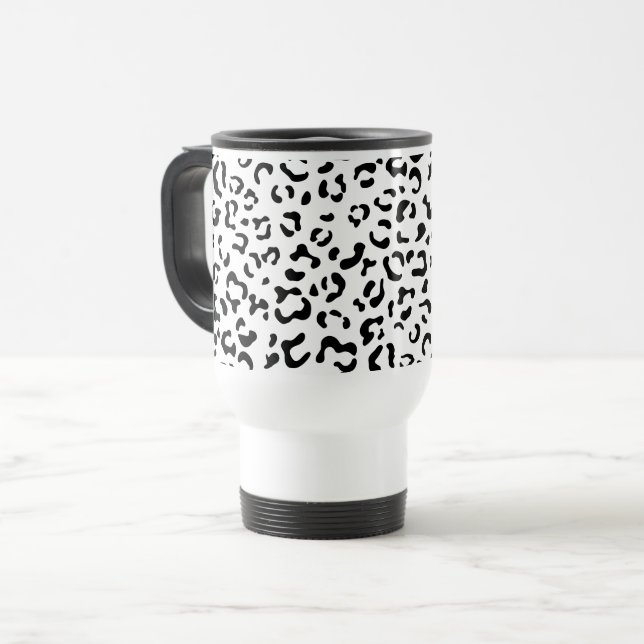 Leopard Print, leopard Spots, Black and White Resemugg (Framsida vänster)