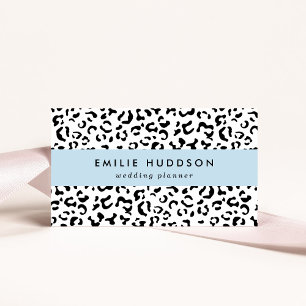 Leopard Print, leopard Spots, Black and White Visitkort
