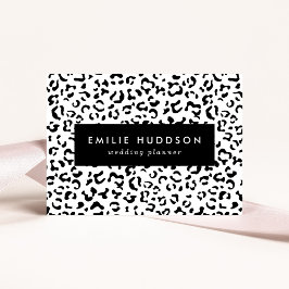 Leopard Print, leopard Spots, Black and White Visitkort