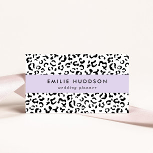Leopard Print, leopard Spots, Black and White Visitkort