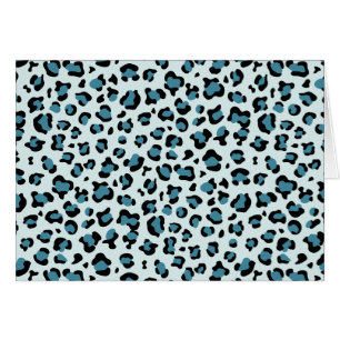 Leopard Print, leopard Spots, Blue Leopard Hälsningskort
