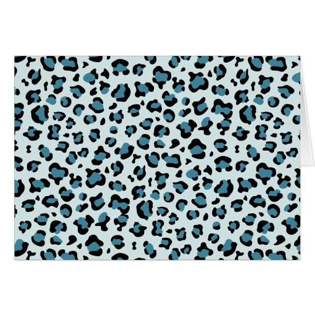 Leopard Print, leopard Spots, Blue Leopard Hälsningskort (Framsidan Horizontal)