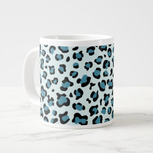 Leopard Print, leopard Spots, Blue Leopard Jumbo Mugg