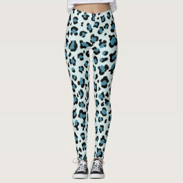 Leopard Print, leopard Spots, Blue Leopard Leggings