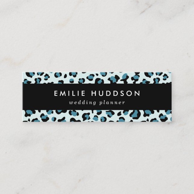 Leopard Print, leopard Spots, Blue Leopard Mini Visitkort (Framsida)