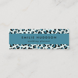 Leopard Print, leopard Spots, Blue Leopard Mini Visitkort