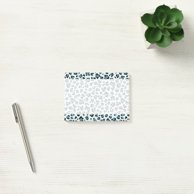Leopard Print, leopard Spots, Blue Leopard Post-it Block (Kontor)