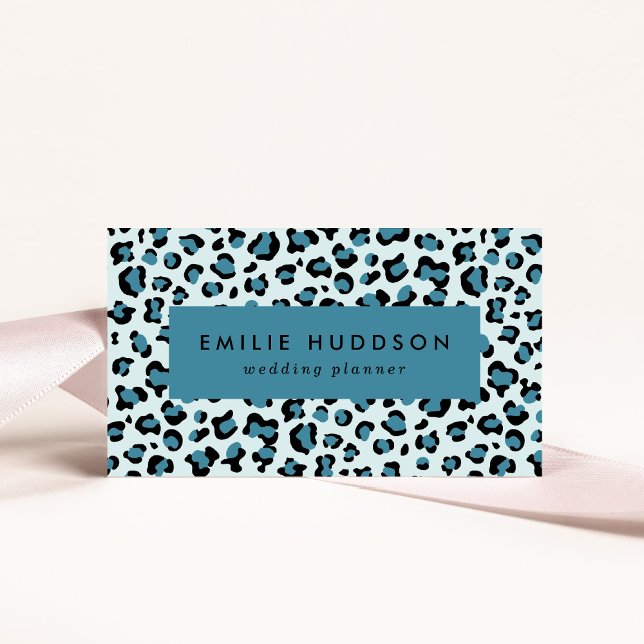 Leopard Print, leopard Spots, Blue Leopard Visitkort (Skapare uppladdad)