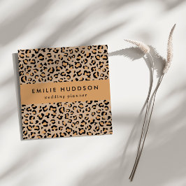 Leopard Print, Leopard Spots, Brown Leopard Fyrkantigt Visitkort