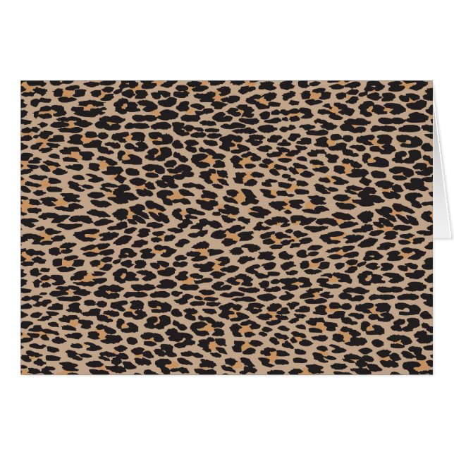 Leopard Print, Leopard Spots, Brown Leopard Hälsningskort (Framsidan Horizontal)