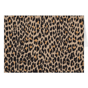 Leopard Print, Leopard Spots, Brown Leopard Hälsningskort