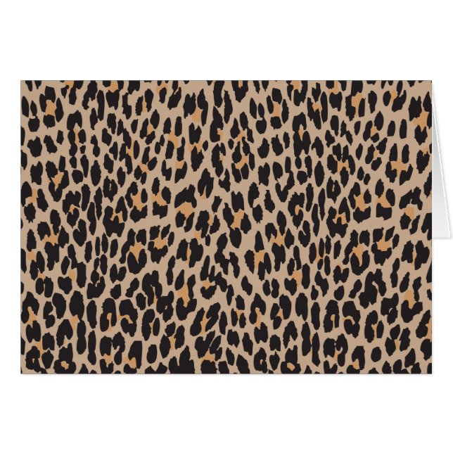 Leopard Print, Leopard Spots, Brown Leopard Hälsningskort (Framsidan Horizontal)