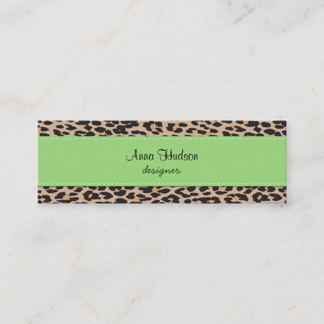 Leopard Print, Leopard Spots, Brown Leopard Mini Visitkort (Framsida)