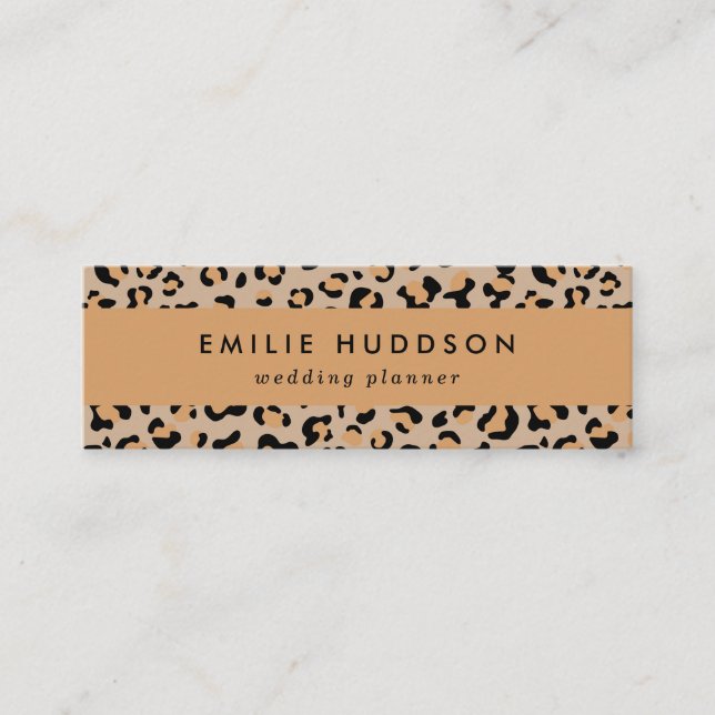 Leopard Print, Leopard Spots, Brown Leopard Mini Visitkort (Framsida)